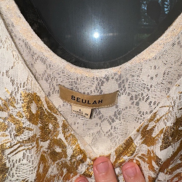 Beulah Gold Mini Dress Size Large - Picture 3 of 5